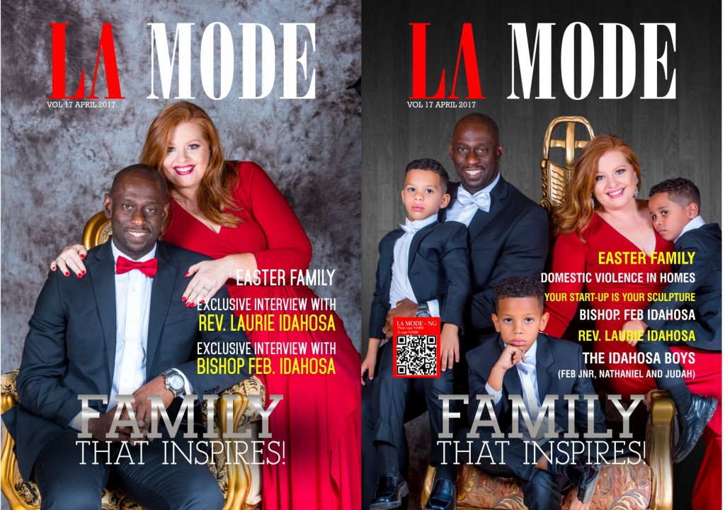 Bishop Feb Idahosa and his Lovely Wife and Kids Featured in La Mode Magazine [photos]
