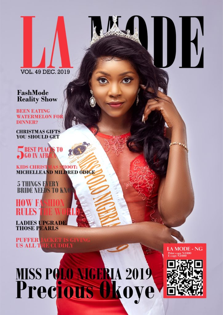 New Cover Alert: La Mode Magazine December Edition Featuring Precious Okoye “Miss Polo Nigeria 2019”