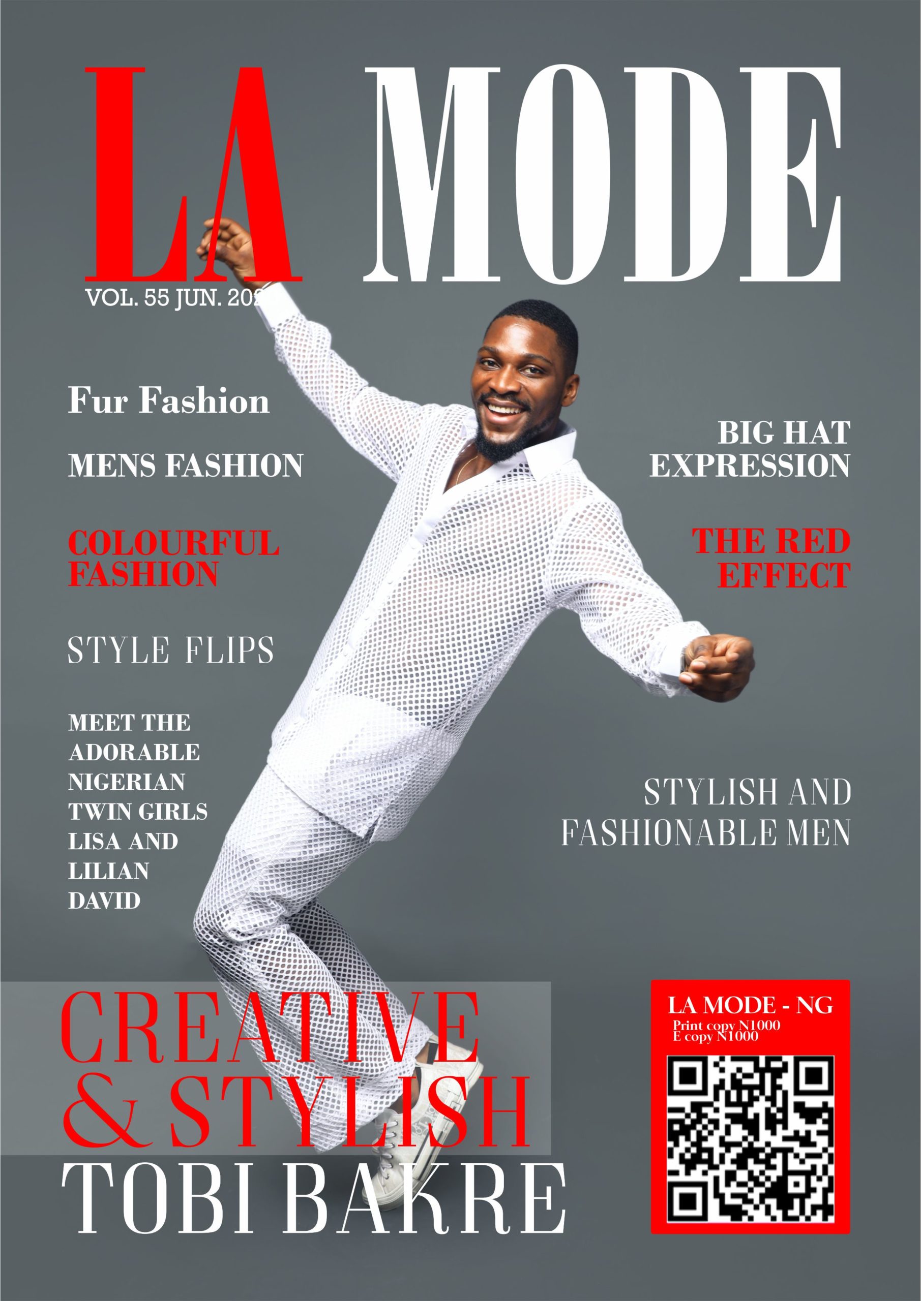 The 55th edition of La Mode Magazine featuring Tobi Bakare.