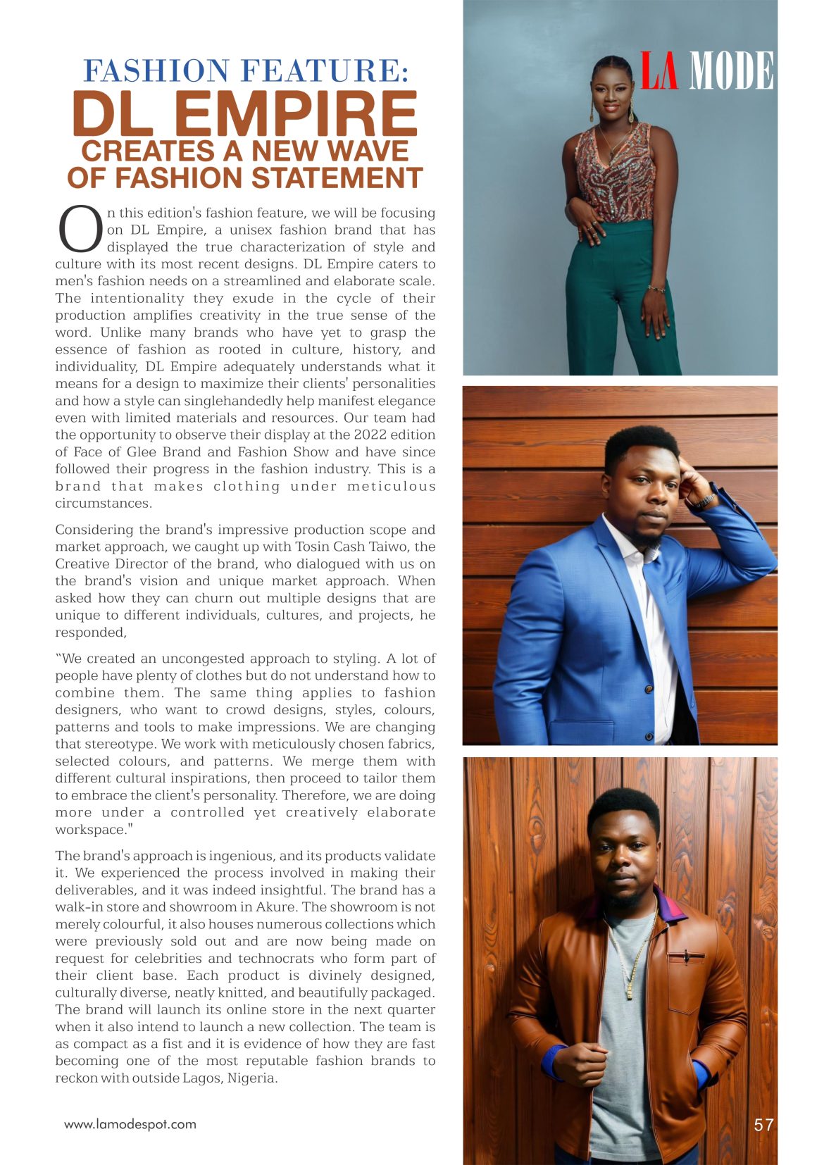 FASHION FEATURE: DL EMPIRE CREATES A NEW WAVE OF FASHION STATEMENT