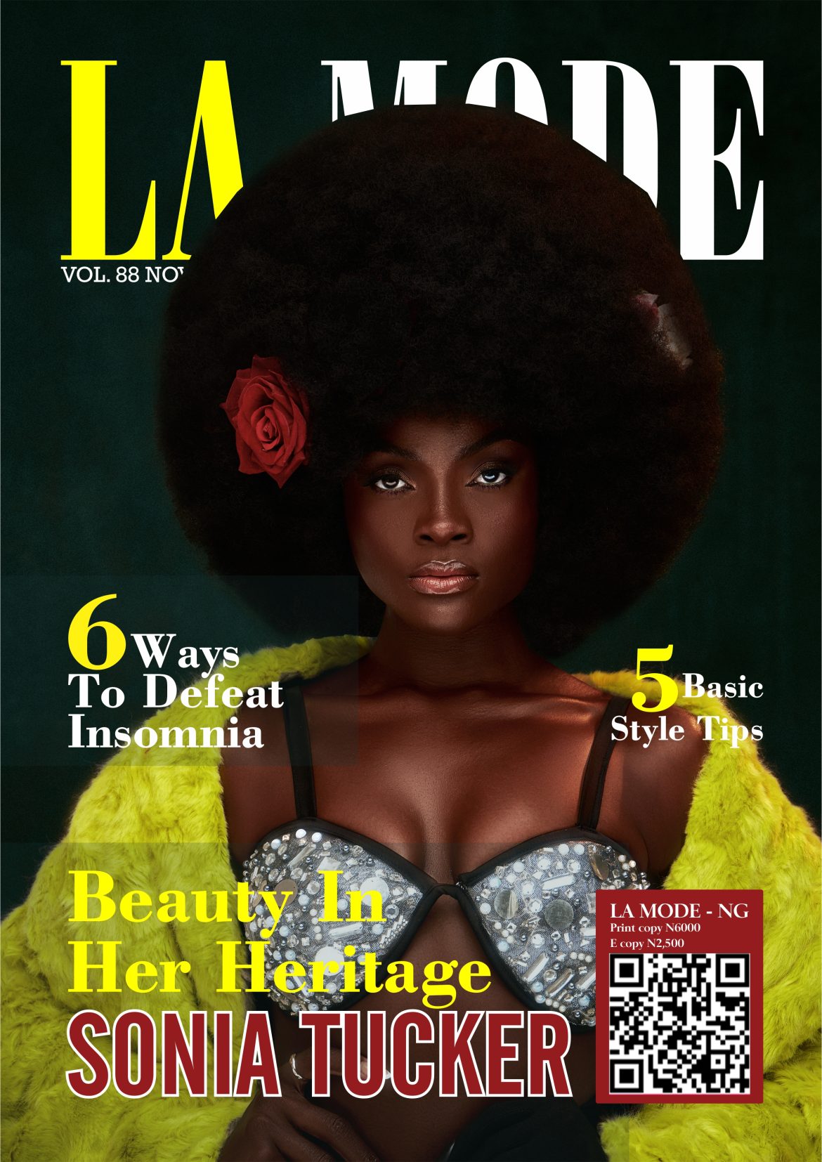 La Mode Magazine 88th edition ,November Issue features Sonia Tucker A.K.A African Barbie