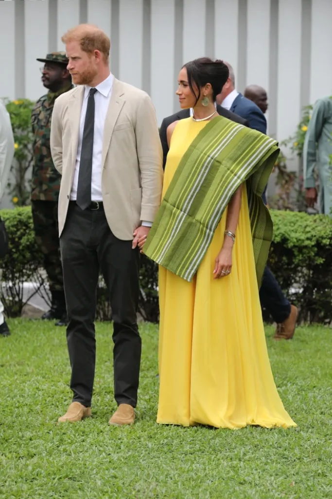 meghan-markle-nigeria-tour Yellow Carolina Herrera Gown