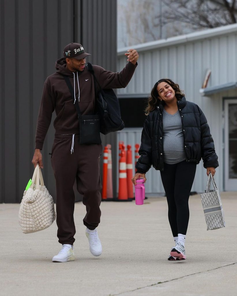 Giannis Antetokounmpo and his wife Mariah