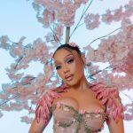 Thando Thabethe’s jaw-dropping moss-and-blossom gown at Durban July 2025