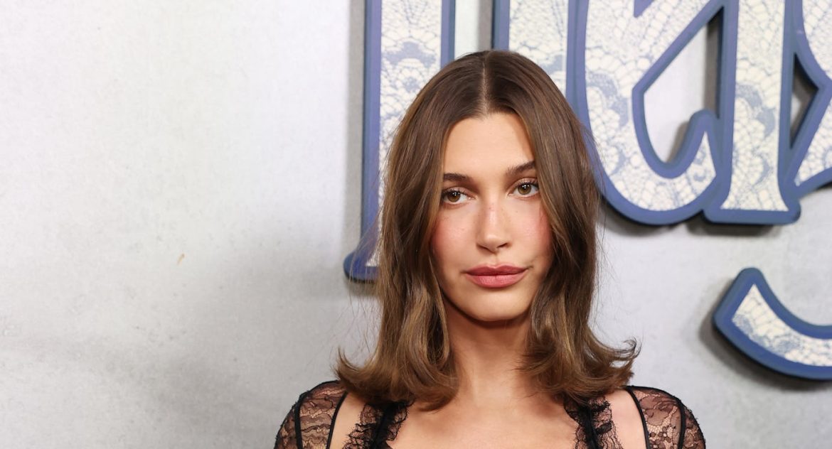 Hailey Bieber Stuns in Sheer Saint Laurent Dress at Wuthering Heights Sydney Premiere Bieber