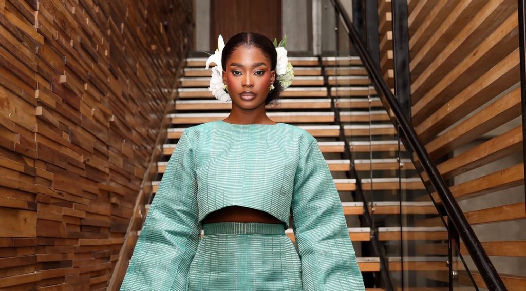 Dede Ashiogwu Wears Mint Green Asooke to Mothers of Chibok Premiere Dede