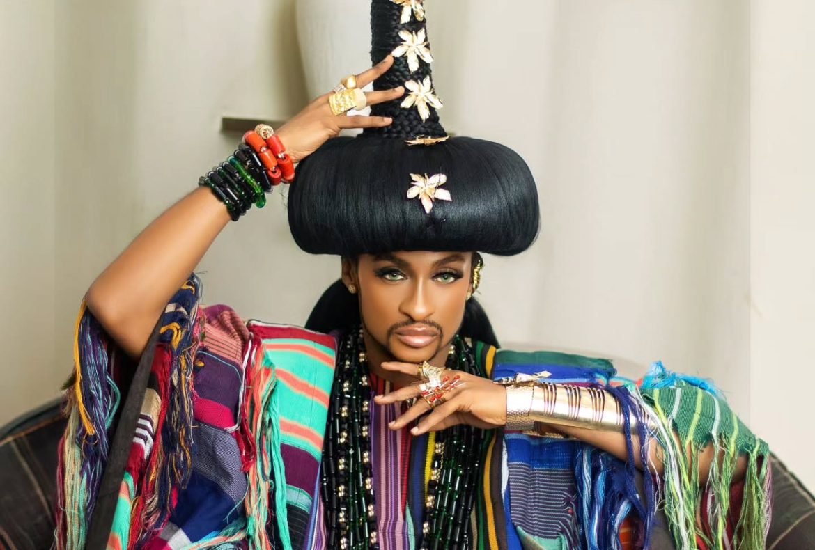 Denrele Edun Stuns in Grand Aso-Oke Look for 45th Birthday