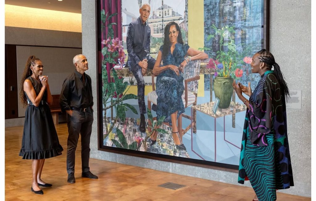 Njideka Akunyili Crosby Unveils First Joint Portrait of Barack and Michelle Obama