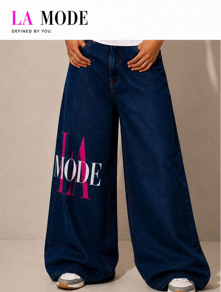 LA MODE Oversized Wide-Leg Denim
