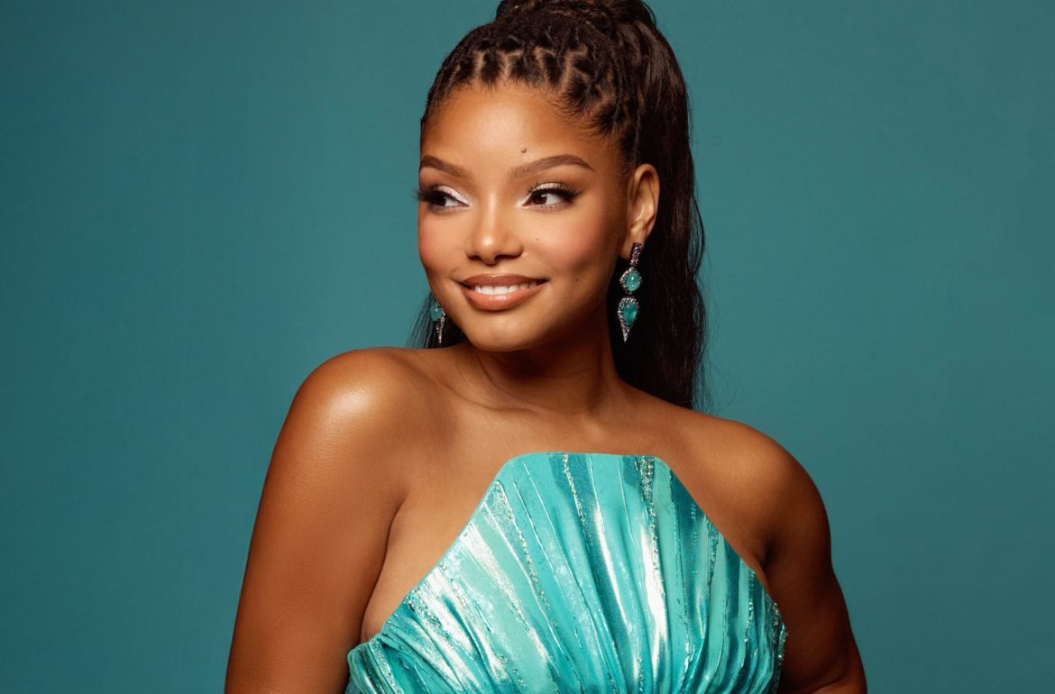 Halle Bailey Wears Stunning Valdrin Sahiti Gown at The Little Mermaid Premiere
